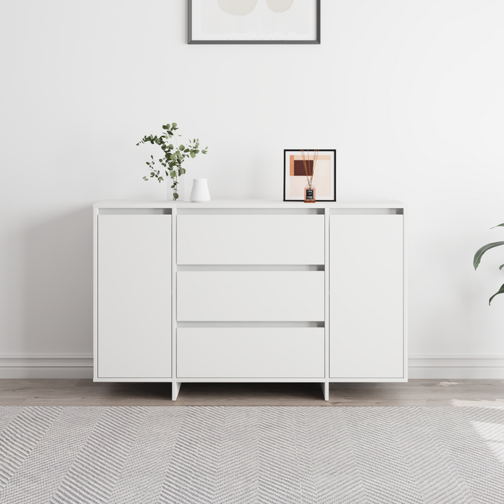 Sideboard med skuffe Hvid 120 x 41 x 75 cm Konstrueret træ