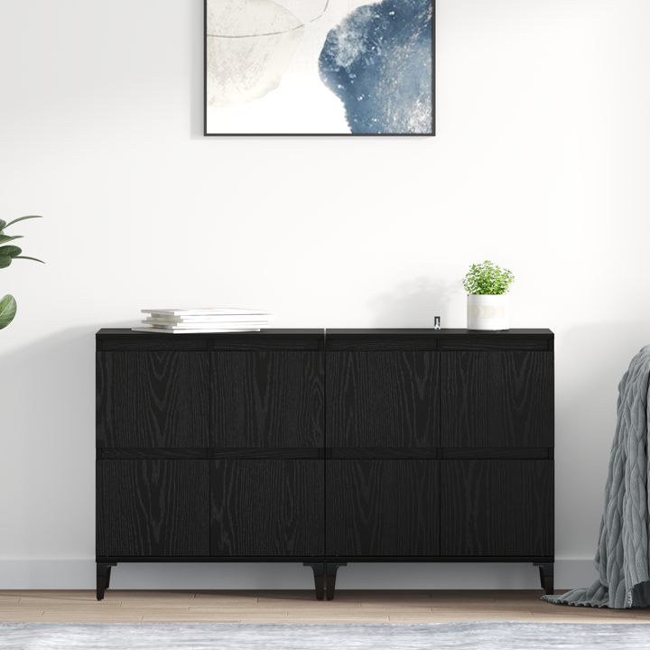Sideboards 2 pcs Sort eg 60 x 35 x 70 cm Konstrueret træ