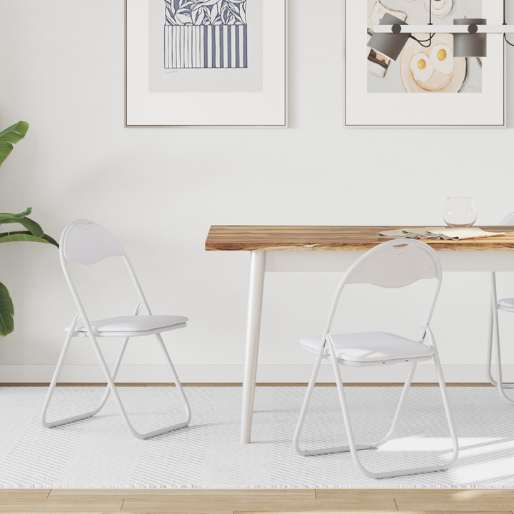 Sammenklappelig stol 2 pcs Hvid og Grå 48 x 43,5 x 81 cm