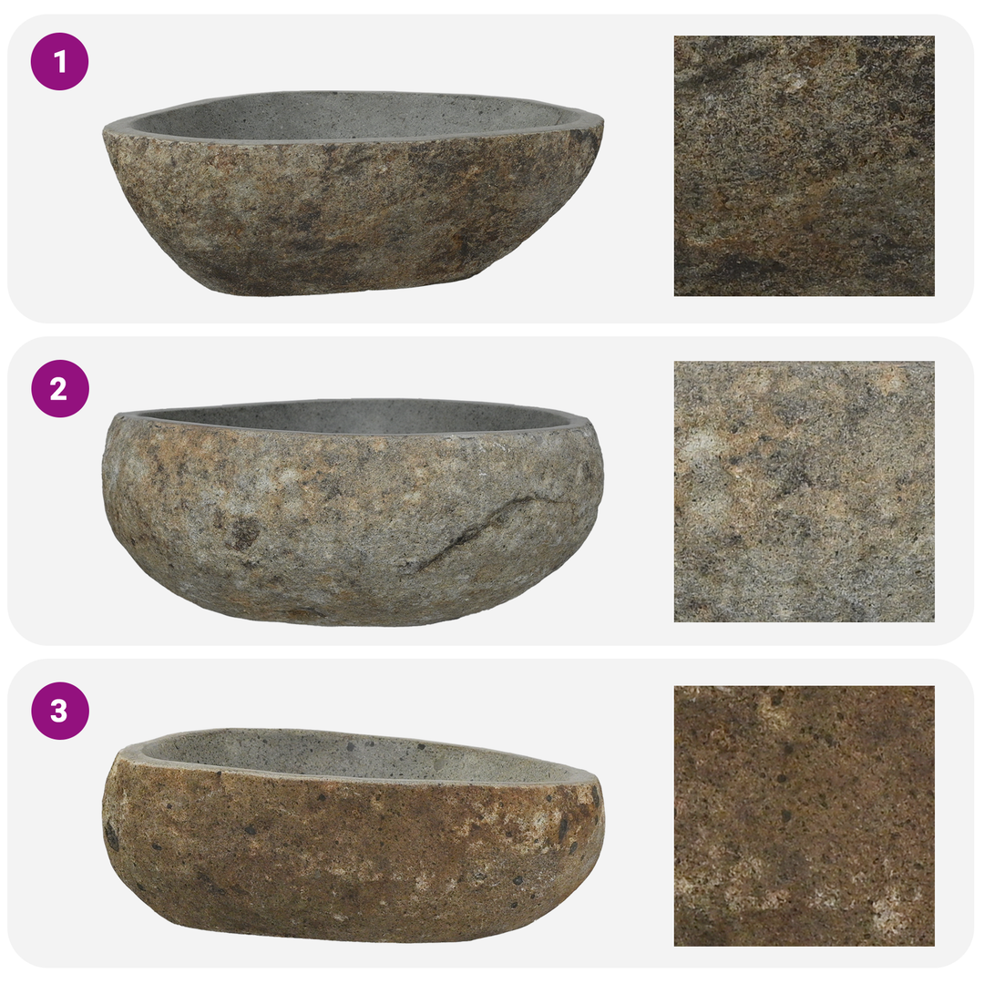 Flodstensbassin Lysegrå (30-37) x (25-30) x 12 cm River Stone