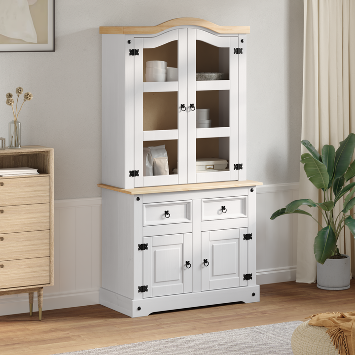 Sideboard Corona Hvid 100 x 48,5 x 179 cm Massiv fyrretræ