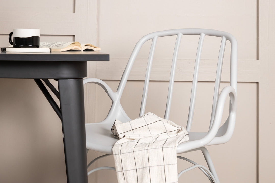 Venture Home Tempe Dining Table - Black / Black MDF +Dyrön Dining Chair - Greige Polypropylene _2