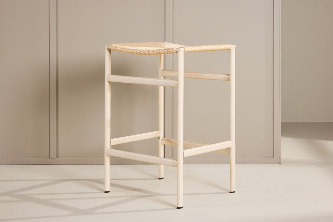 Venture Home Polly Bar Chair 2-pack - Whitewash / Beige Nature rope