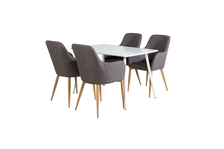 Venture Home Polar Dining table 120 cm - White White +Comfort - Dining Chair - Oak/Dark Grey _4