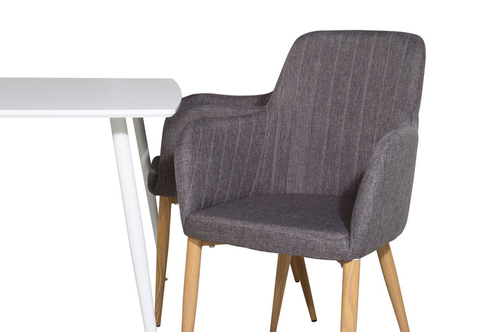 Venture Home Polar Dining table 120 cm - White White +Comfort - Dining Chair - Oak/Dark Grey _4