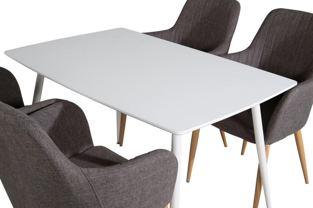 Venture Home Polar Dining table 120 cm - White White +Comfort - Dining Chair - Oak/Dark Grey _4