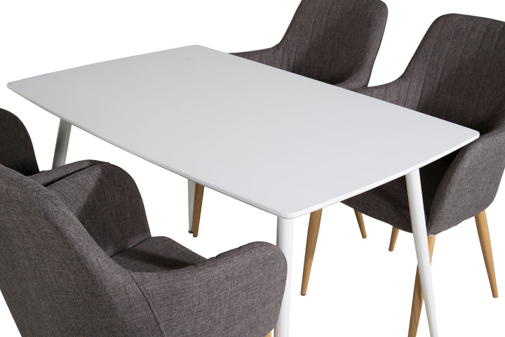 Venture Home Polar Dining table 120 cm - White White +Comfort - Dining Chair - Oak/Dark Grey _4