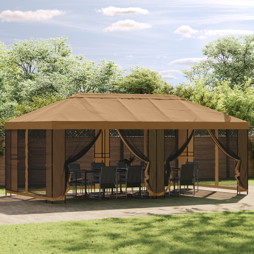 Gazebo Ramme 6 x 3 m Sort Stål