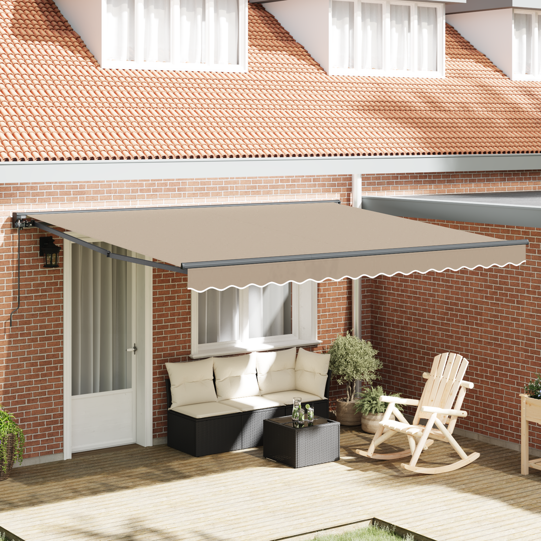 Markiseramme Beige 400 × 300 cm Polyester med PU belægning