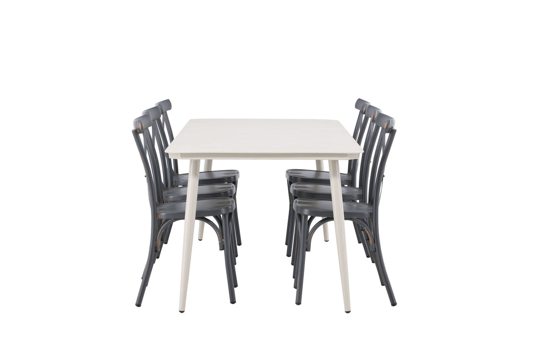 Venture Home Lina Dining Table - Beige - 200*90 +Tablas Diningchair Aluminium - Black / _6