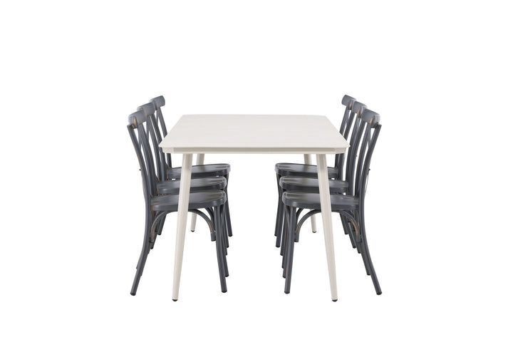 Venture Home Lina Dining Table - Beige - 200*90 +Tablas Diningchair Aluminium - Black / _6