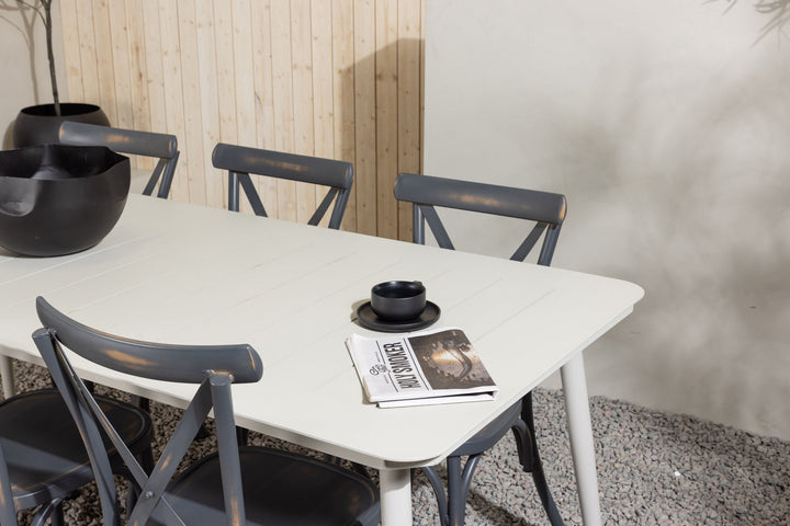 Venture Home Lina Dining Table - Beige - 200*90 +Tablas Diningchair Aluminium - Black / _6