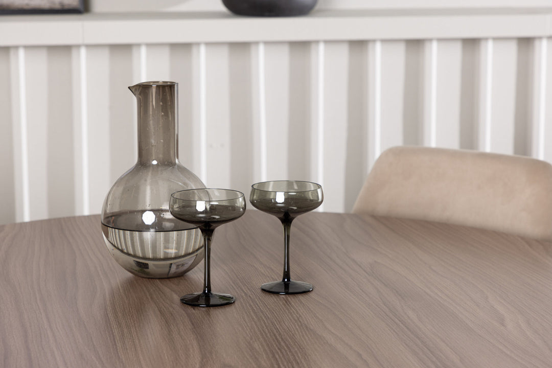 Venture Home Durango Dining Table - Black / Walnut MDF +Night Dining Chair - Dark walnut / Mocca / Brown Fabric _4