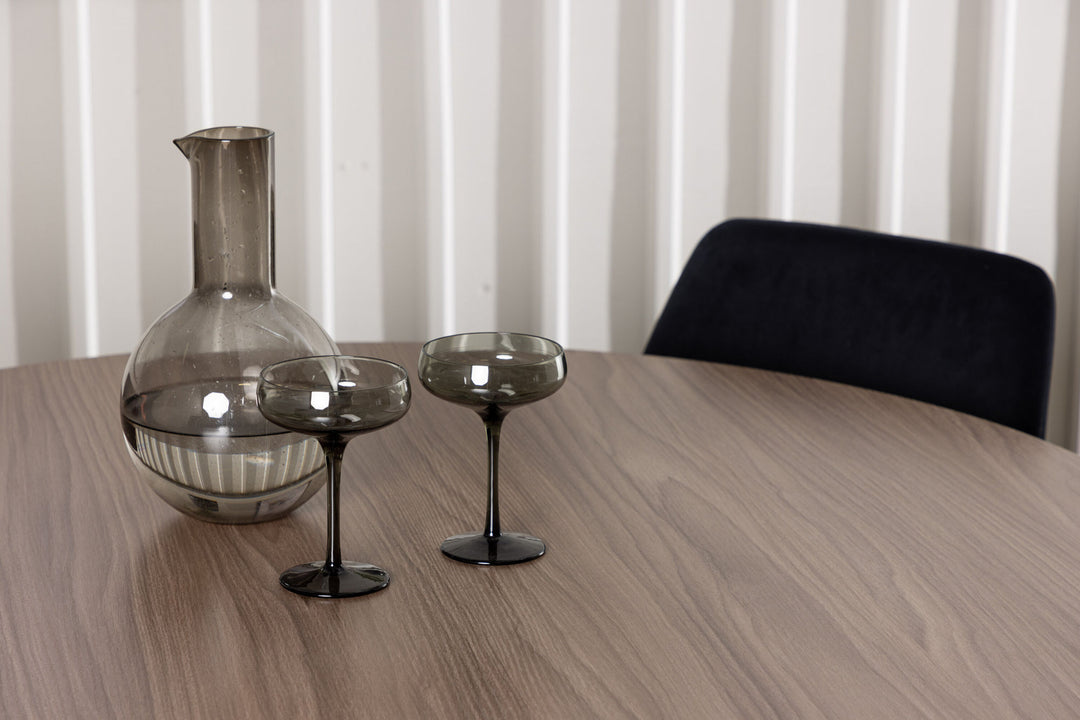Venture Home Durango Dining Table - Black / Walnut MDF +Night Dining Chair - Black / Black Velvet _4