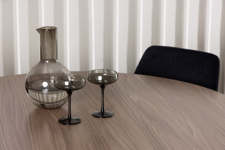 Venture Home Durango Dining Table - Black / Walnut MDF +Night Dining Chair - Black / Black Velvet _4