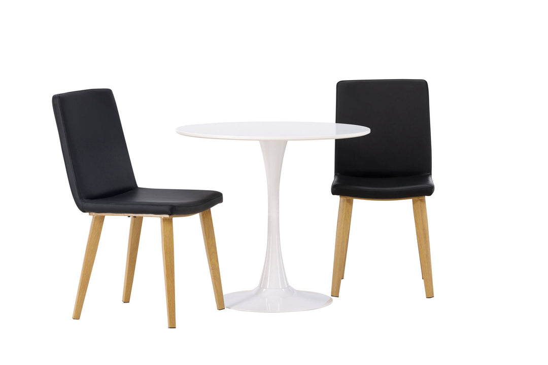 Venture Home Hamden Dining Table - White MDF +Today Dining Chair - Nature / Black PU _2