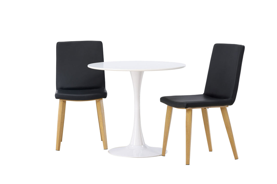 Venture Home Hamden Dining Table - White MDF +Today Dining Chair - Nature / Black PU _2