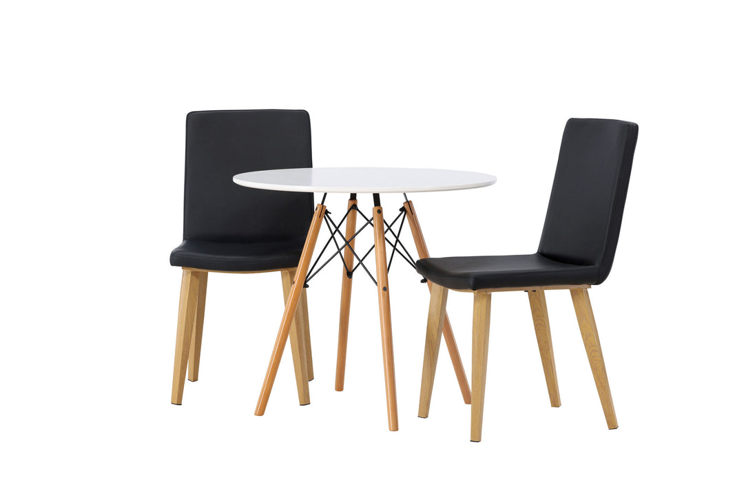Venture Home Danburi Dining Table - Woodlook / Woodlook MDF +Today Dining Chair - Nature / Black PU _2