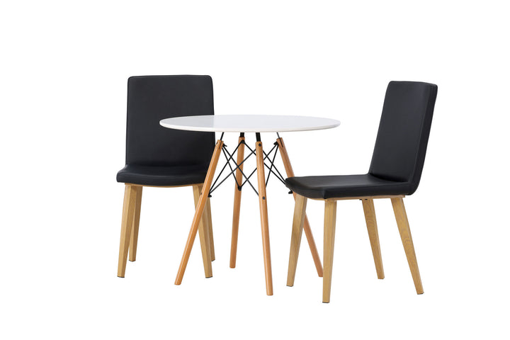 Venture Home Danburi Dining Table - Woodlook / Woodlook MDF +Today Dining Chair - Nature / Black PU _2