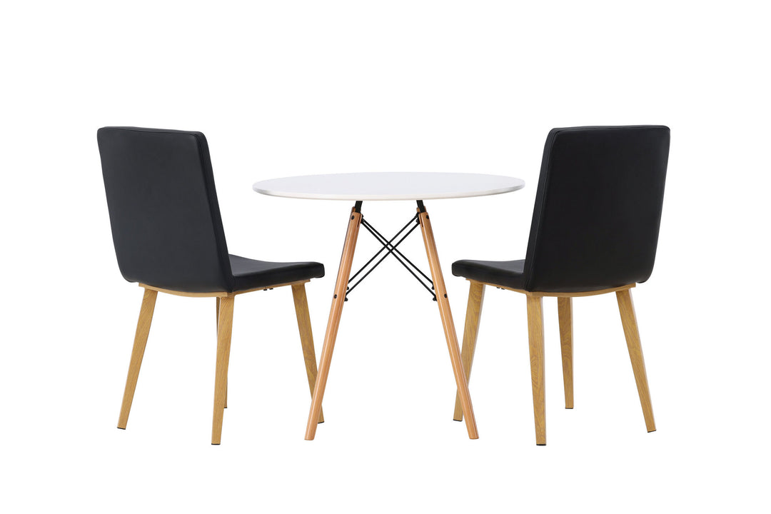 Venture Home Danburi Dining Table - Woodlook / Woodlook MDF +Today Dining Chair - Nature / Black PU _2