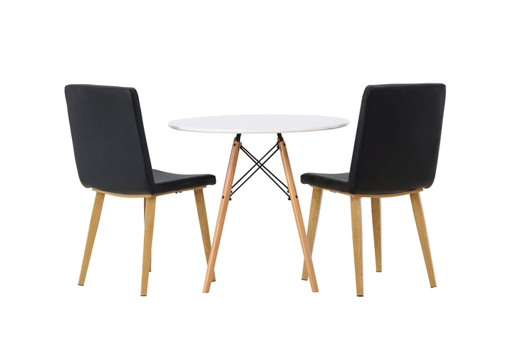 Venture Home Danburi Dining Table - Woodlook / Woodlook MDF +Today Dining Chair - Nature / Black PU _2