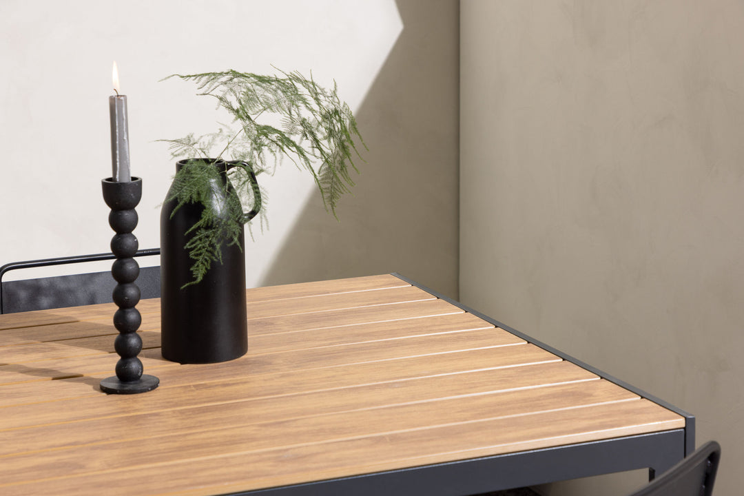 Venture Home Break Diningtable Alumnium - Black / Nature Rectangular 90*150* +Lina Dining Chair - Black _4