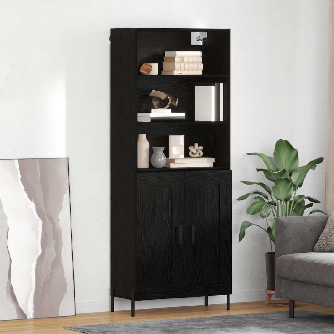 Highboard Sort eg 69,5 x 34 x 180 cm Konstrueret træ