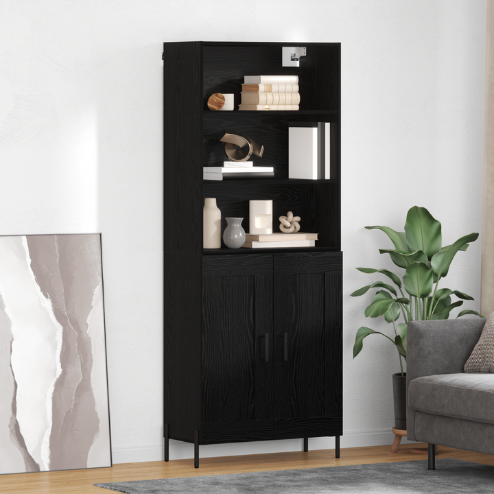 Highboard Sort eg 69,5 x 34 x 180 cm Konstrueret træ