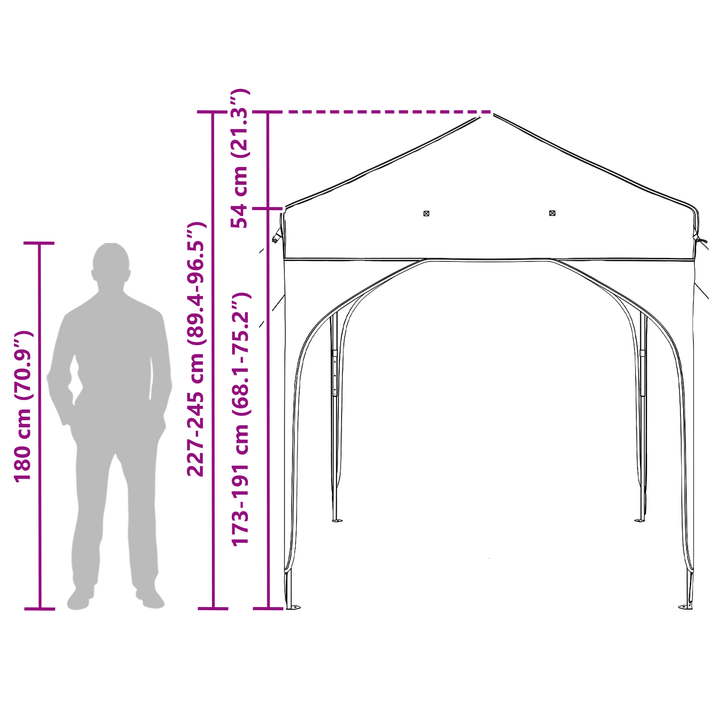 Pop-up Festtelt 194 x 194 x 245 cm Antracit