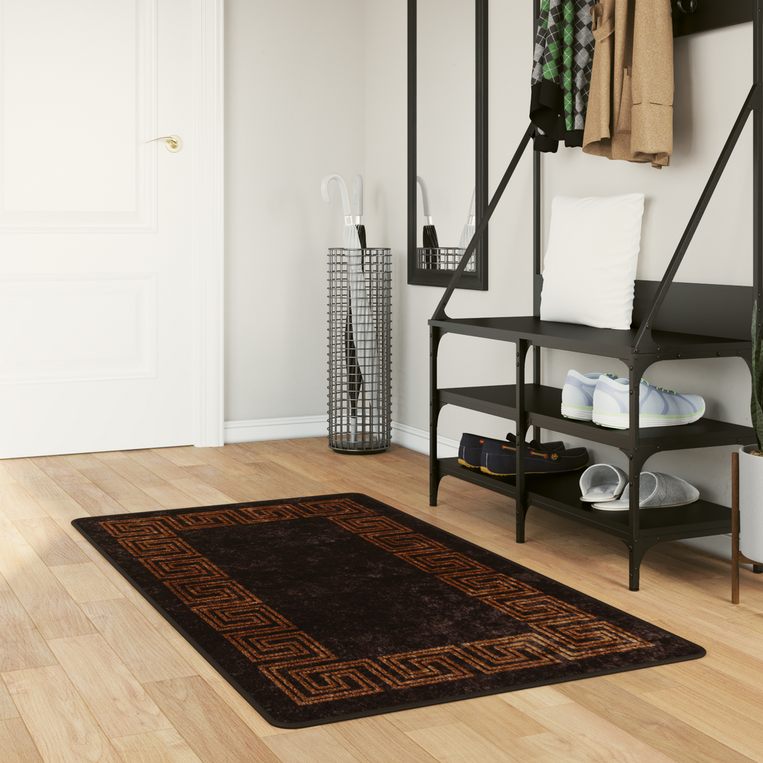 Tæppe Runner MARSA Sort 100 x 150 cm Polyester og PVC