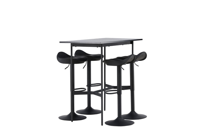 Venture Home Rax Bar Table 120*60 - Black / Black MDF +Adesto Bar Chair - Black / Matte black ABS _4