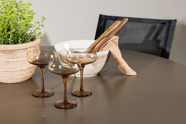 Venture Home Santa Fe Dining Table ø120 - Roasty +Alina Dining Chair - Black Alu / Black Textilene _4