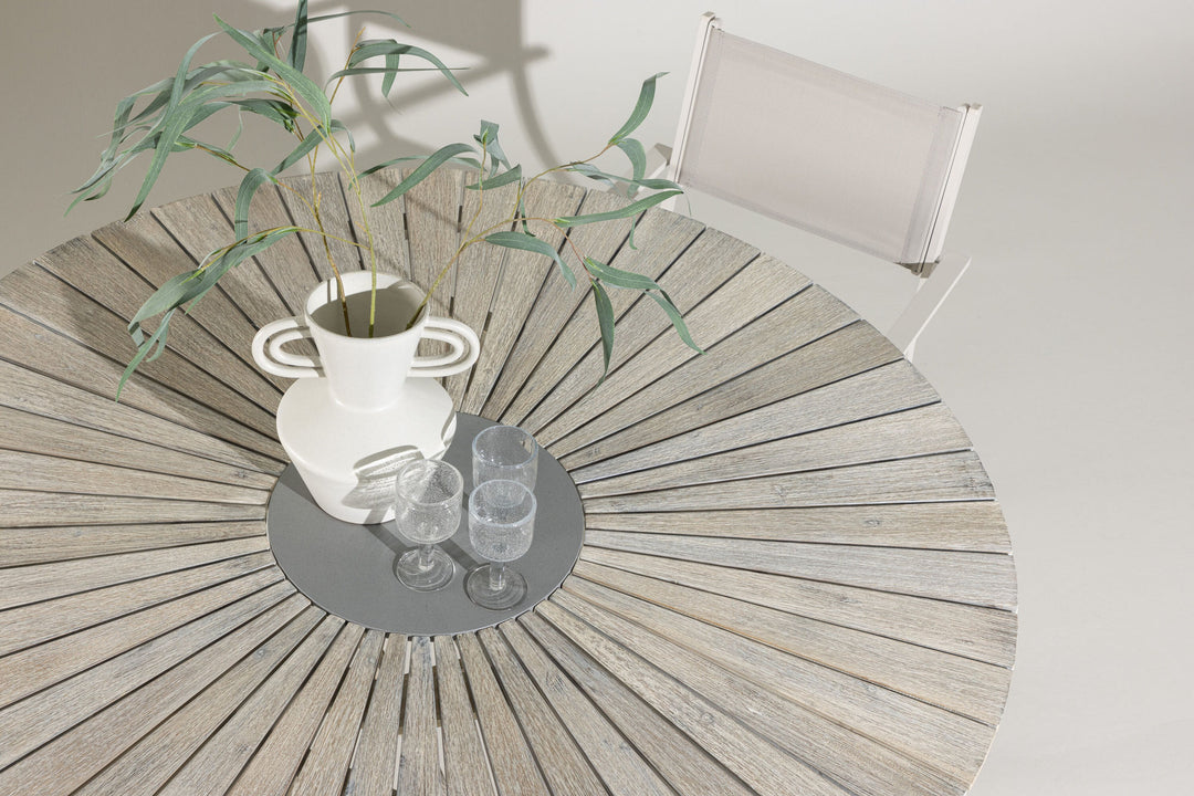Venture Home Rives - Table ø 150 - Antique White Acacia / Grey Stone