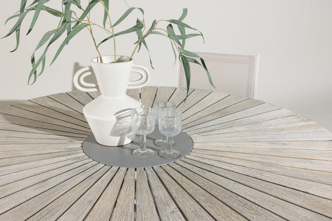 Venture Home Rives - Table ø 150 - Antique White Acacia / Grey Stone