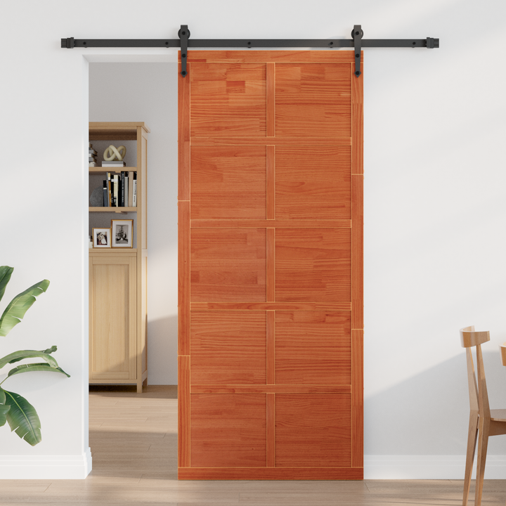 Ladedør Voksbrun 100 x 2,5 x 208 cm Massivt fyrretræ