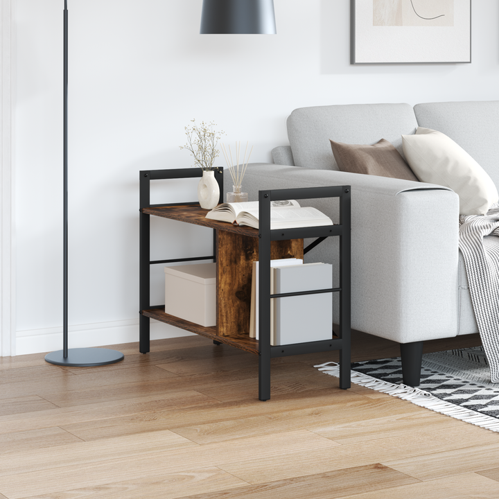 Bogreol Røget eg 75 x 30 x 58,5 cm Konstrueret træ