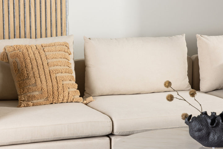 Venture Home Zero 3-seat Sofa - Woodlook / Beige Fabric