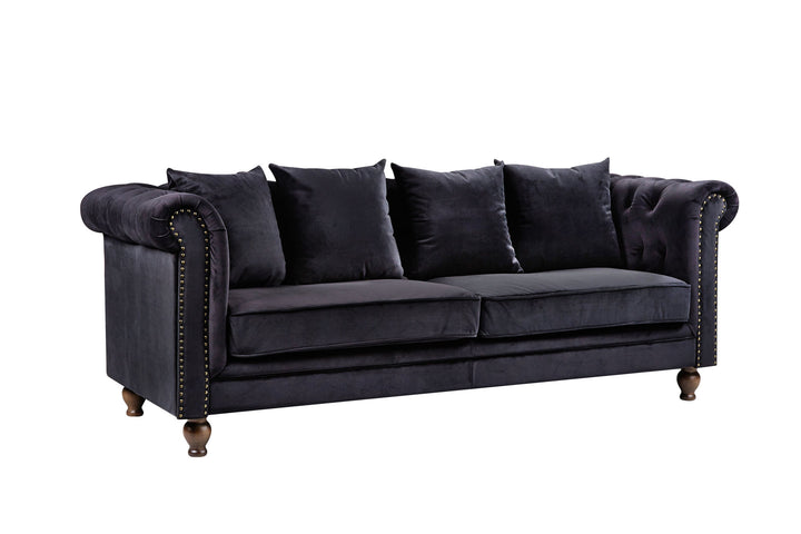 Venture Home Velvet 3-sitssoffa - Svart Sammet