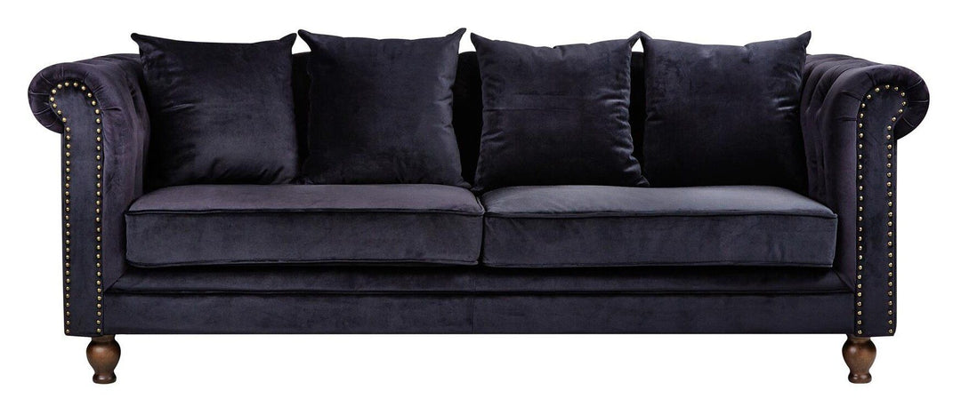Venture Home Velvet 3-sitssoffa - Svart Sammet