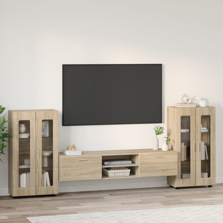 TV-møbelsæt med skuffe FLORIN 3 pcs Sonoma eg Konstrueret træ