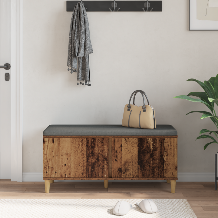 Hallbænk Gammelt træ 100 x 38 x 46 cm Kunstigt træ og stof