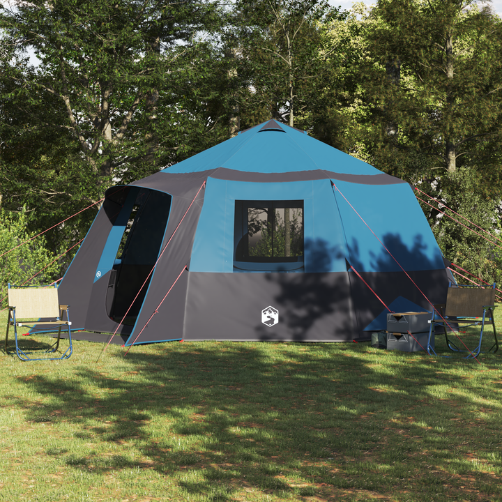 Cabin tent til 12 personer Blå og grå 500 x 500 x 294 cm