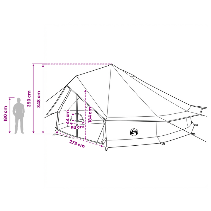 Familietelt Cremefarvet 12-person Polybomuld