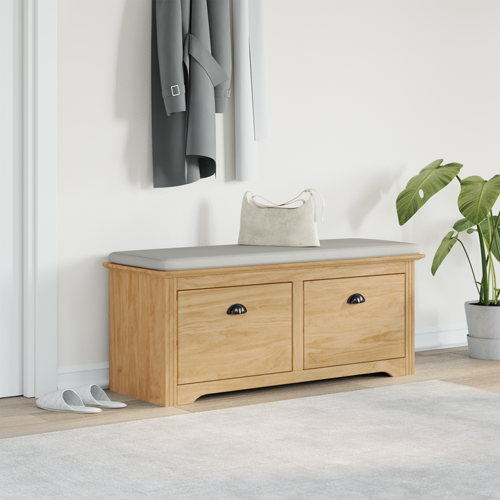 Garderobebænk BODO Honningbrun 118 x 40 x 50 cm Konstrueret træ