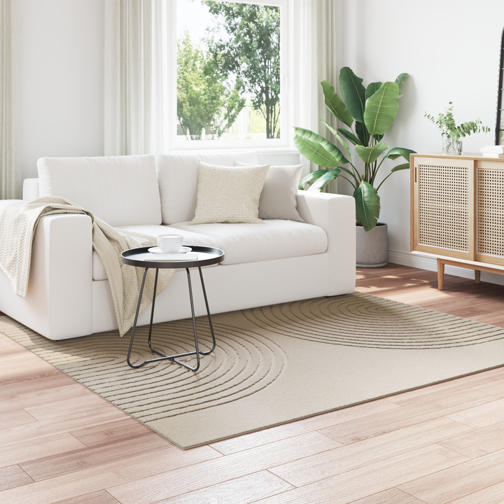 Områdetæpper Firkantet GALATI Beige 120 x 120 cm Polyester