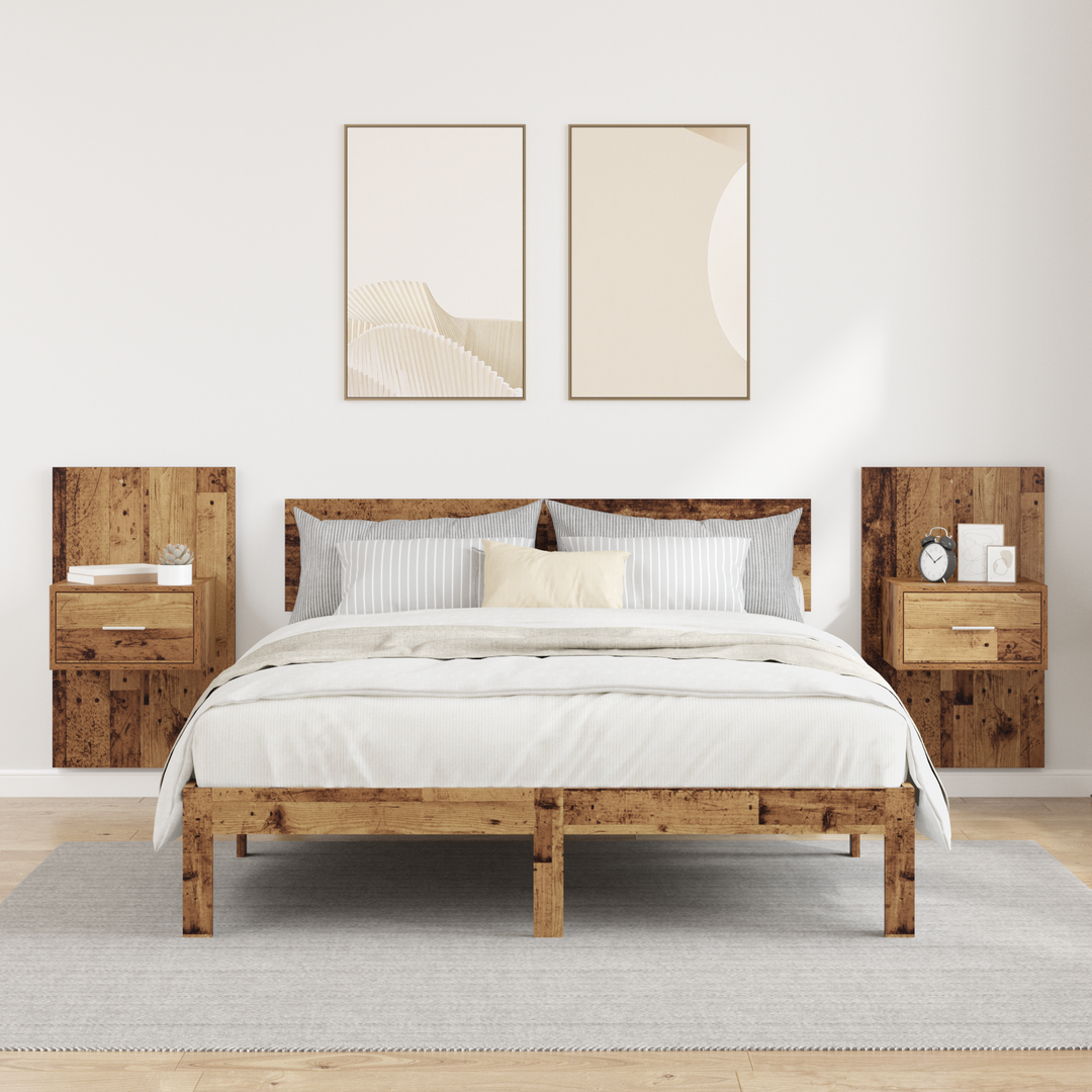 Natskab 2 pcs Gammelt træ 50 x 32,5 x 80 cm Konstrueret træ