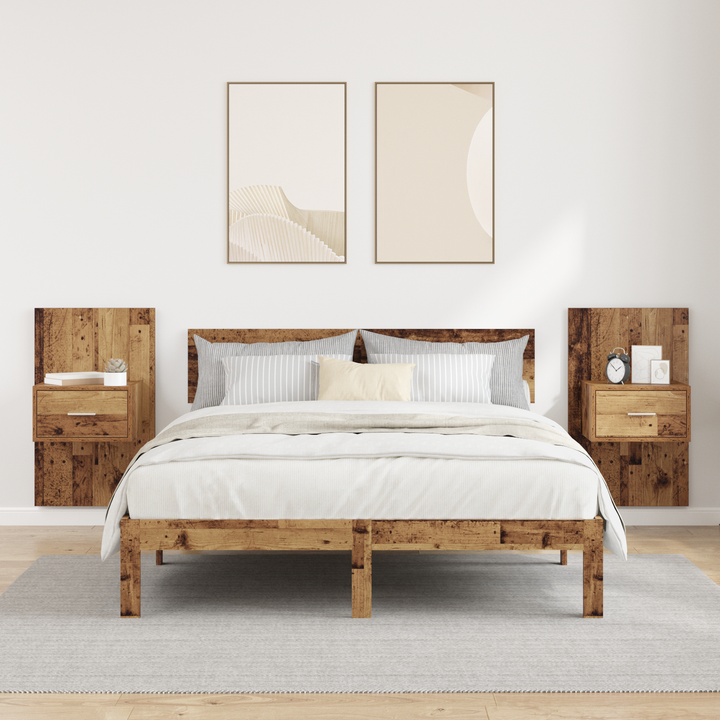 Natskab 2 pcs Gammelt træ 50 x 32,5 x 80 cm Konstrueret træ