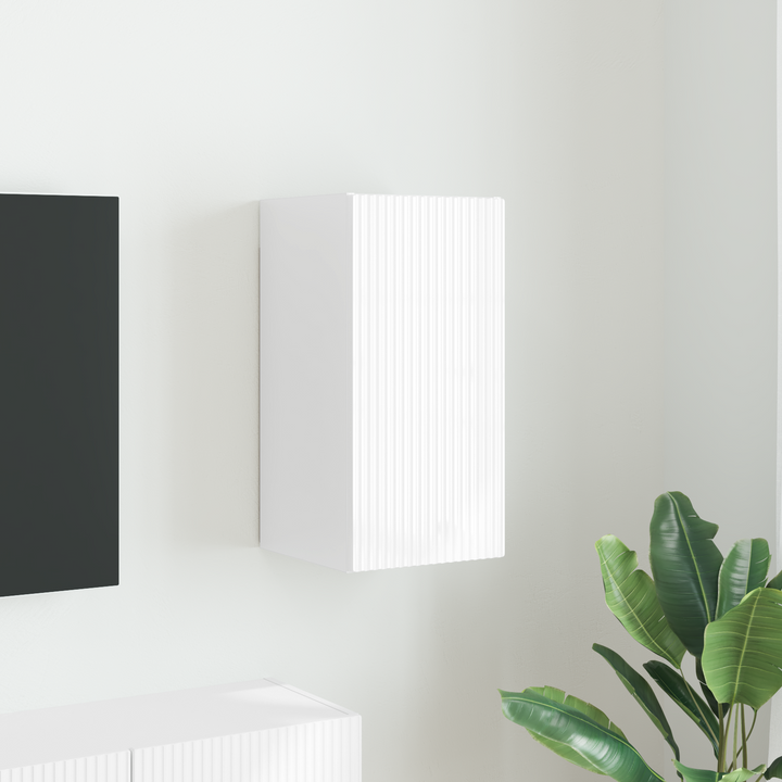 TV vægskab Gloss Hvid 30 x 31 x 60 cm Konstrueret træ