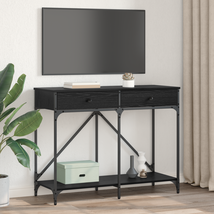 Konsolbord Sort eg 100 x 39 x 78,5 cm Konstrueret træ