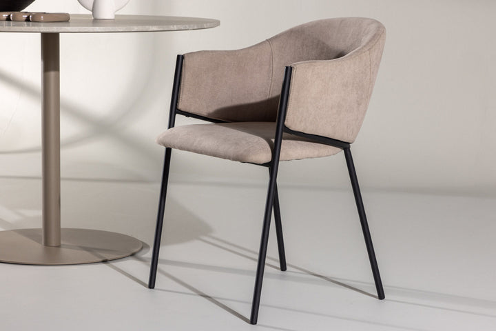 Venture Home Evelina Dining Chair 2-pack - Black  /  Beige